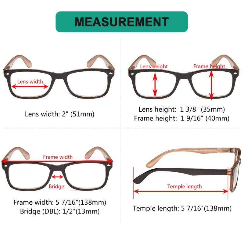 Eyekepper Classic Vintage Style Reading Glasses, Black-Brown - Image 3